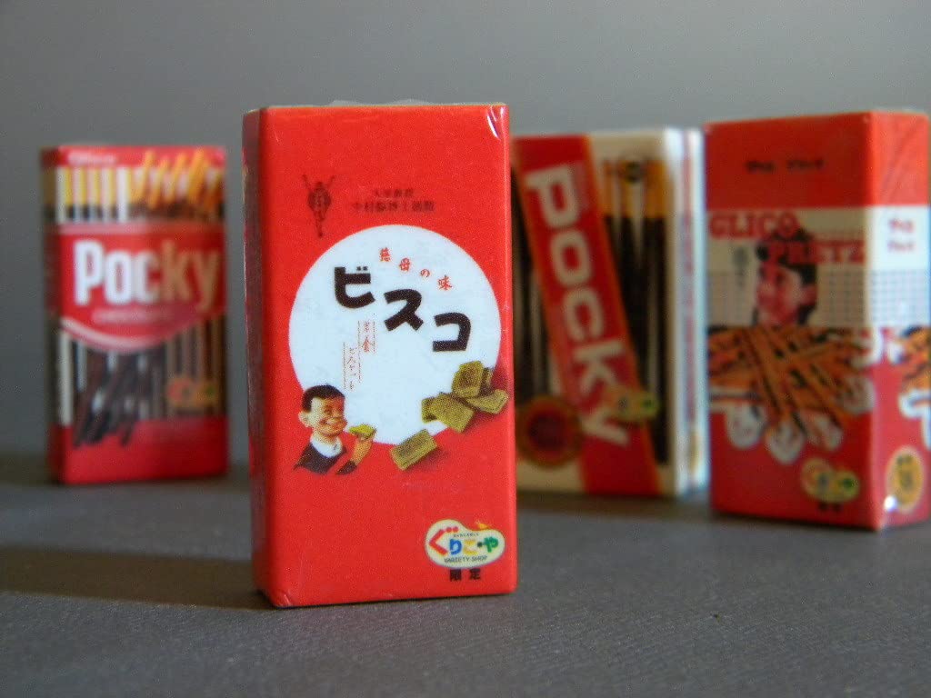 Amazon.co.jp: 当時物 グリコ 消しゴム 5p ポッキー ビスコ 景品おまけ